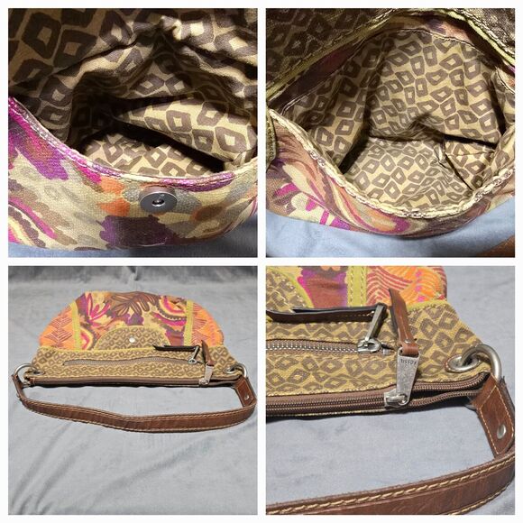 Fossil Handbag Mixed Media Boho Print Canvas - Picture 13 of 15